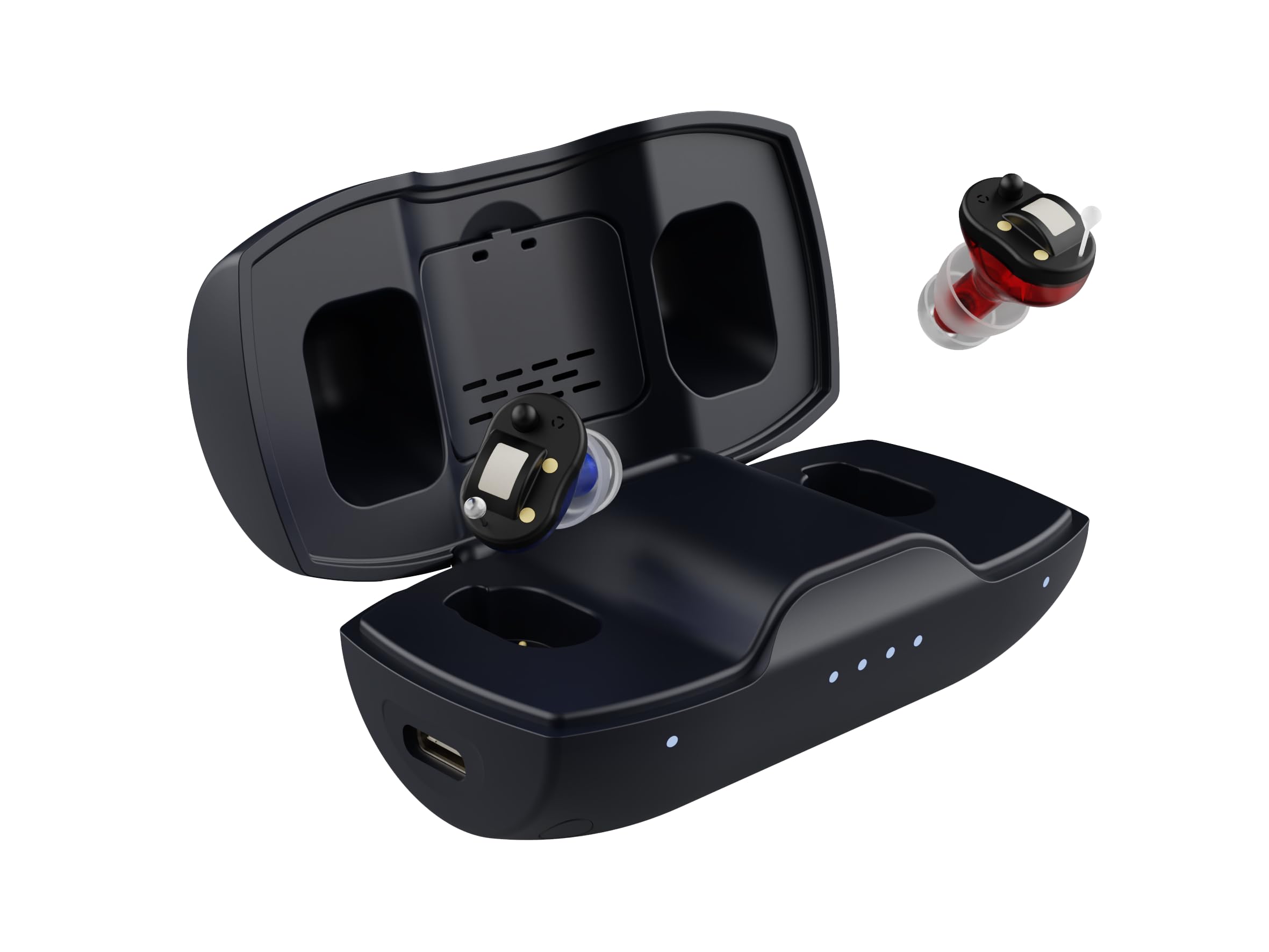 Photo 1 of iBstone Nova Hearing Aids - Pair (Blue & Red & Dark)