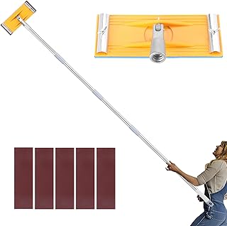 Pole Sander for Drywall, Wall Sander for Painting Prep, Ceiling Sander, Drywall Sander Tool with Extendable Pole 31" to 74", Deck Sander, Popcorn Ceiling Removal Tool, 5 Sandpapers