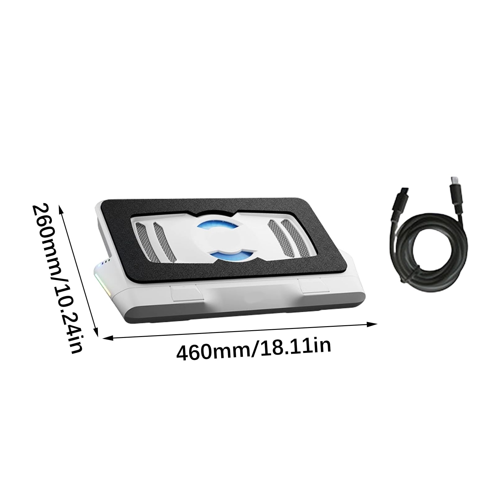 Almohadilla de refrigeración para portátil con Canal de Flujo de Aire dirigido, Control de Velocidad adaptativo para portátiles de 15, 6 Pulgadas y más Grandes, Base de Soporte de Escritorio