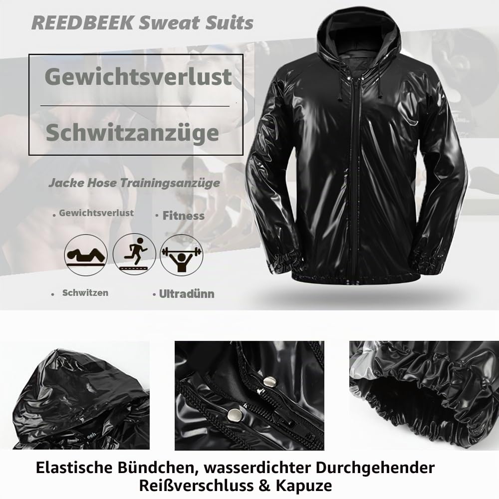 Anti-Rip Saunaanzug, Gewichtsverlust, Schwitzanzug, MMA-Training, Fitnessstudio, Jacke, Hose, Workout-Anzüge für Damen und Herren