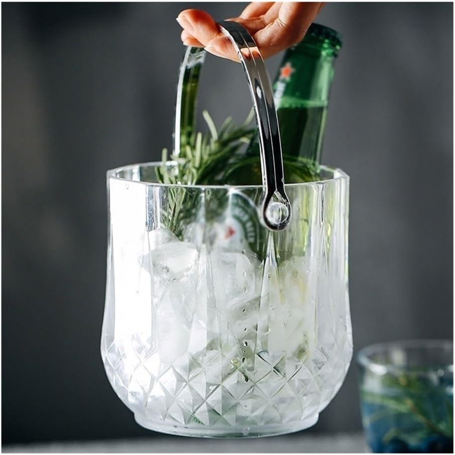 Ice Bucket, Acrylic Ice Bucket Beer Bucket Party Small Ice Bucket Wine Bucket Transparent Champagne Bucket Bar Restaurant Utensils Ice Buckets for Parties
