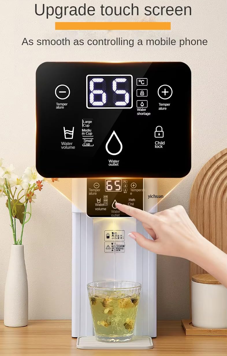 Distributore istantaneo di acqua calda con filtro, dispenser portatile per scaldabagno da appoggio da 2000 W con serbatoio dell'acqua da 3 litri, 5 temperature regolabili, protezione di sicurezza