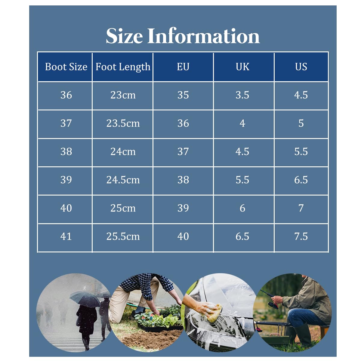 Botas de Lluvia Mujer Impermeable Botas de Agua Antideslizantes Zapatos de Jardinería