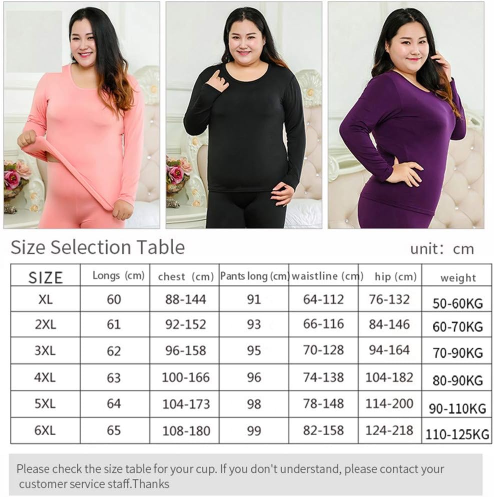 Cozylkx Women Winter Warm Thermal Underwear Set Plus Size Velvet Layered Long Johns Set : Clothing, Shoes & Jewelry