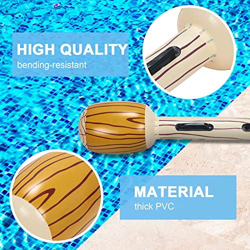 Junkin 12 Pcs Inflatable Raft Log Pool Raft Pool Games For Adults Teens, Inflatable Pool Floats Pool Toys For Family Fighting Toys Party Favors Water Sports Lake Swimming Joust Game #TOP2