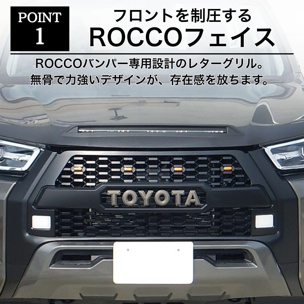 Amazon | GI☆GEAR ROCCOバンパー専用 レターグリル LEDマーカー付き