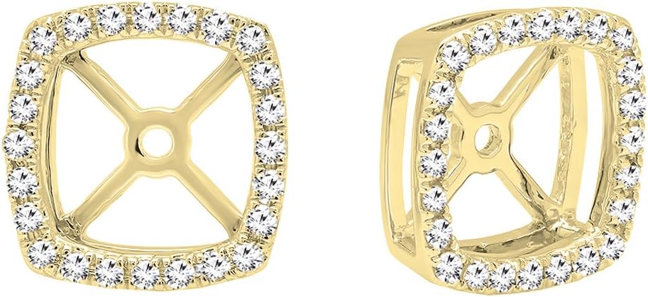 Dazzlingrock Collection 0.30 Ctw Natural Round White Diamond Removable Jackets for Stud Earrings in 18K Solid Yellow Gold