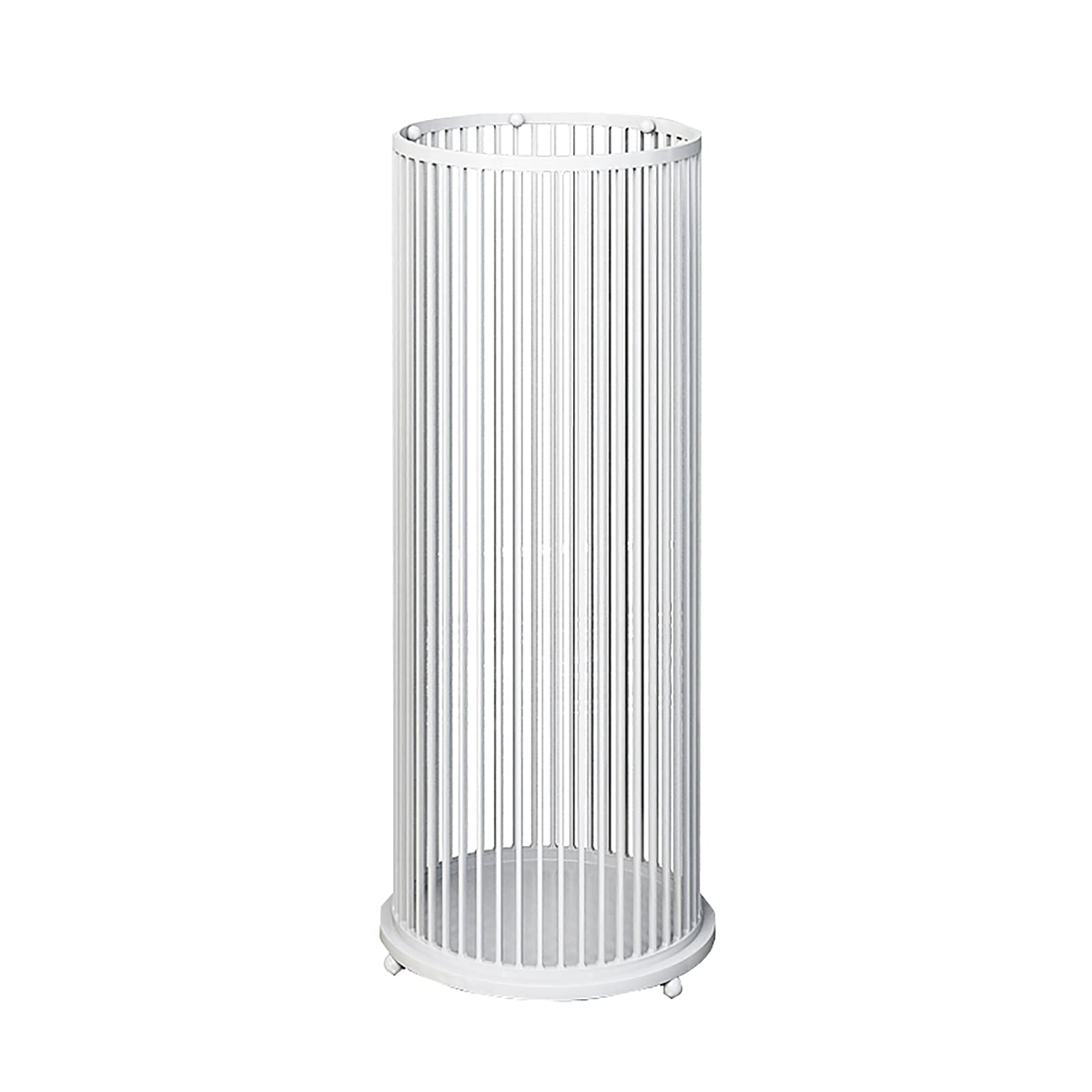 Porte-parapluie rond en métal blanc 24x58cm pour entrée moderne