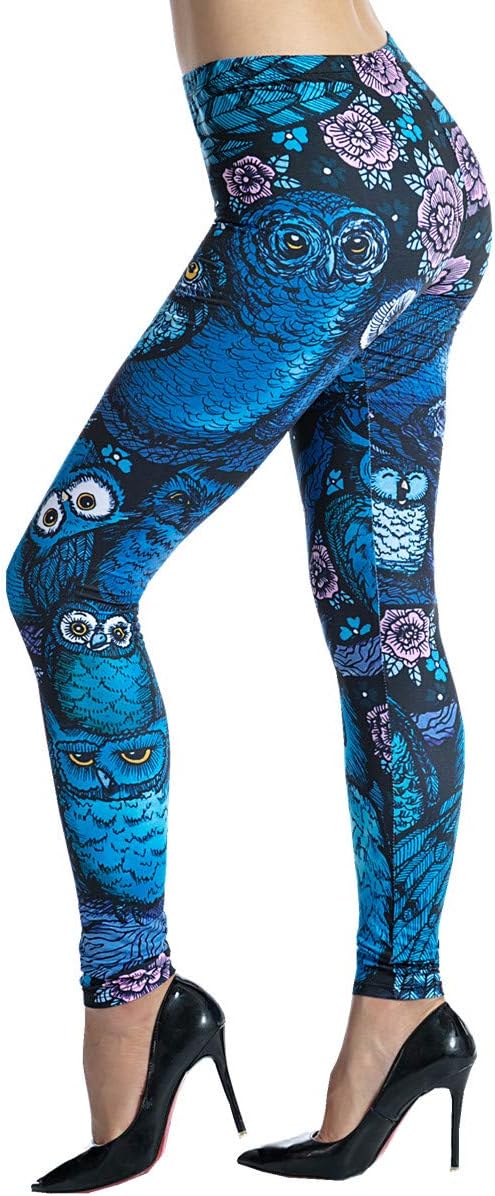 Ndoobiy Printed Leggings Basic Workout Yoga Pants Buttery Smooth Womens Leggings