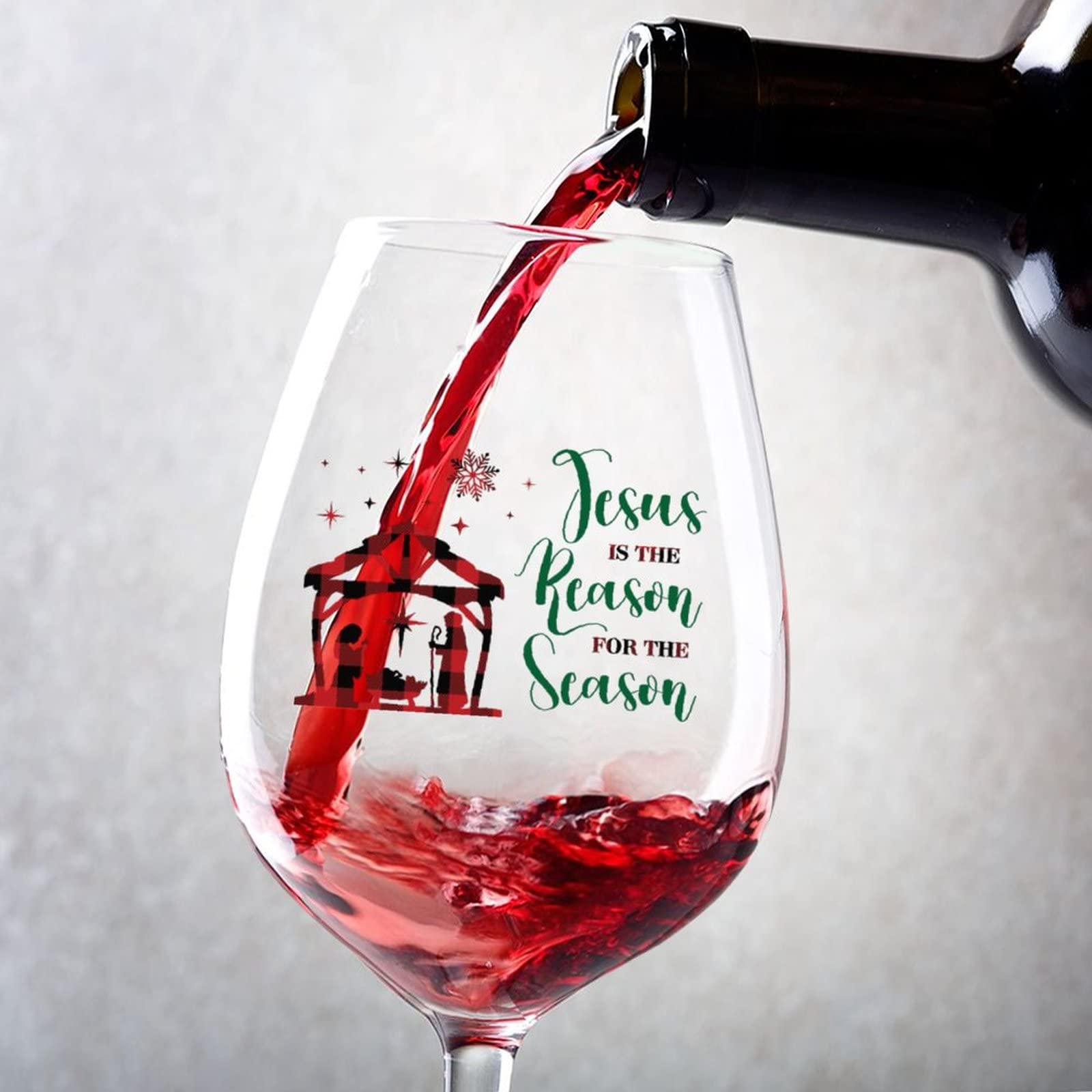 Verres à vin en cristal de 500 ml avec pied élégant motif Jesus is The Reason