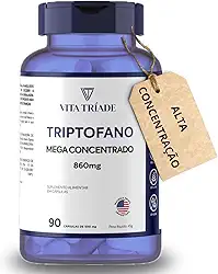 Suplemento Triptofano 860mg 90 caps L-triptofano Mega Concentrado