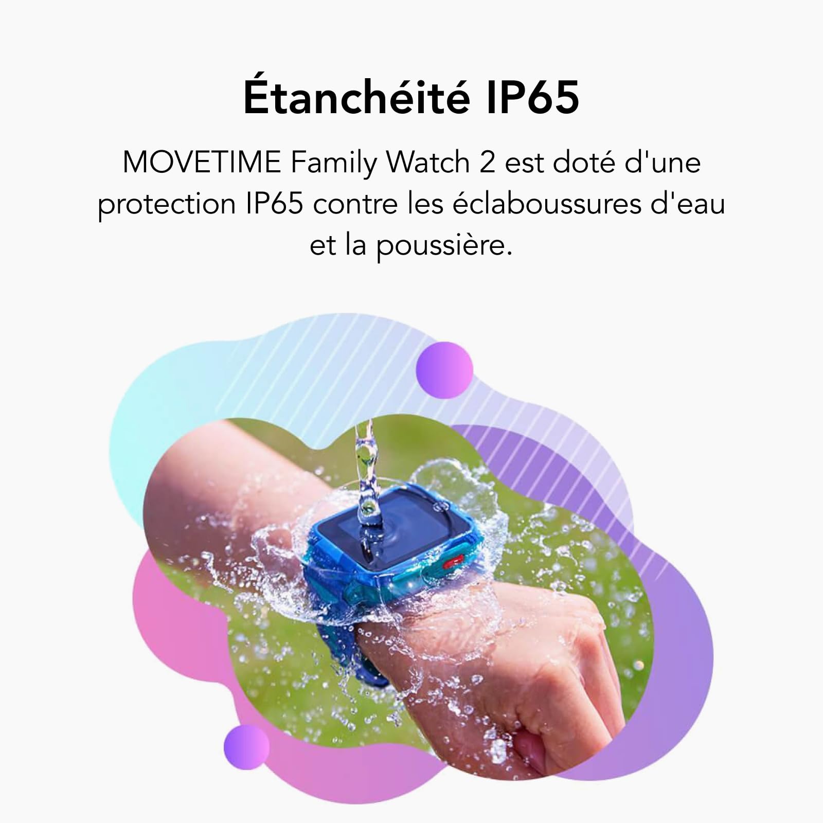 TCL MOVETIME Family Watch 2 - Montre connectée 4G pour Enfants, GPS, appels vidéo, Suivi d'activité, Bleu de Vitesse
