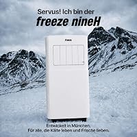 Freeze. nineH 9000BTU Mobile Klimaanlage mit Wärmepumpe, weiß, Monoblock-Klimaanlage und Heizung mit LED-Anzeige, Fernbedienung, Schlafmodus, verstellbarem Luftauslass, inkl. Abluftschlauch und Fenste – Ansicht 2