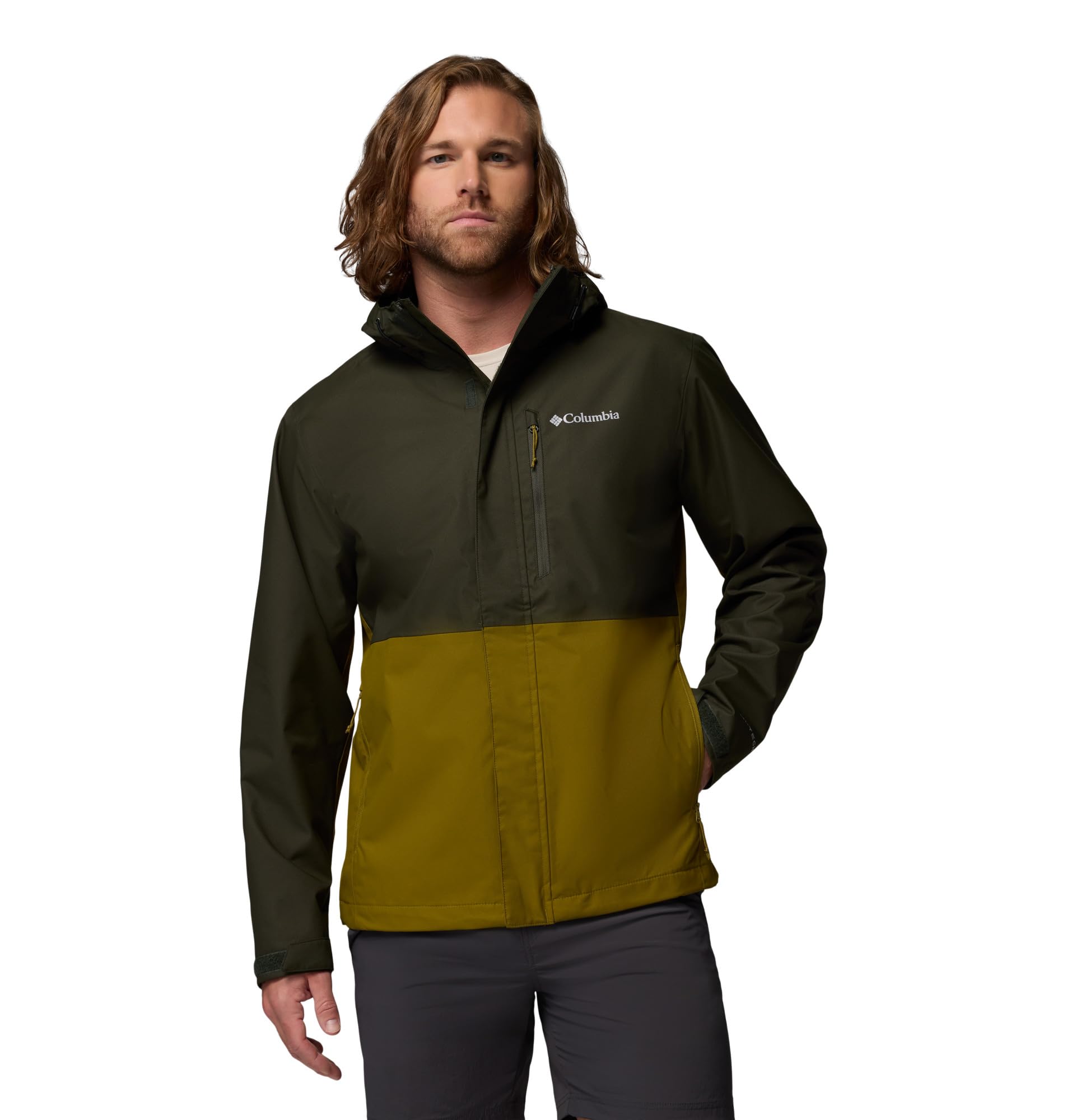 Columbia Men's Hikebound 2 Jacket, Waterproof Rain Jacket, Greenscape/Mossy Green, XX-Large