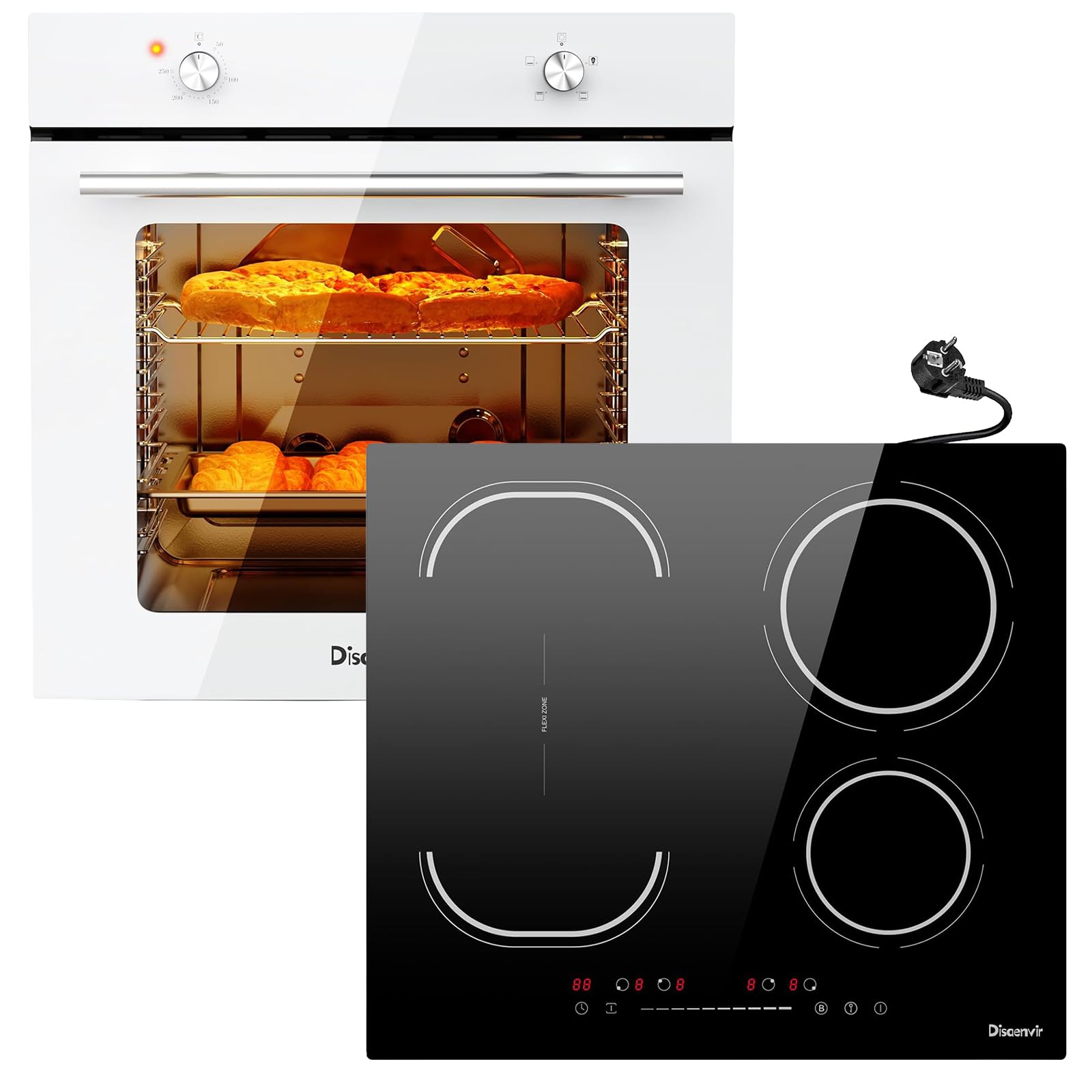 Einbaubackofen 60 cm & Induktionskochfeld 60 cm mit Flexzone