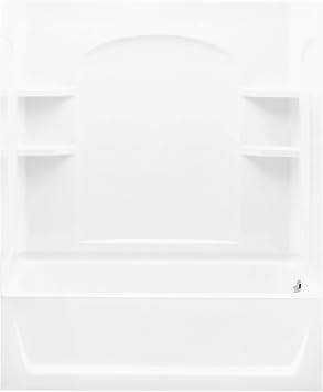 STERLING 71220120-0 Ensemble Bath and Shower Kit, 60-Inch x 32-Inch x 74-Inch, Right-Hand, White