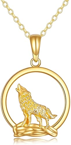 KECHO Collar con colgante de pata de cerdo, colibrí, búho, lobogato, oro amarillo de 14 quilates, collar de animales finos, joyería de regalo para