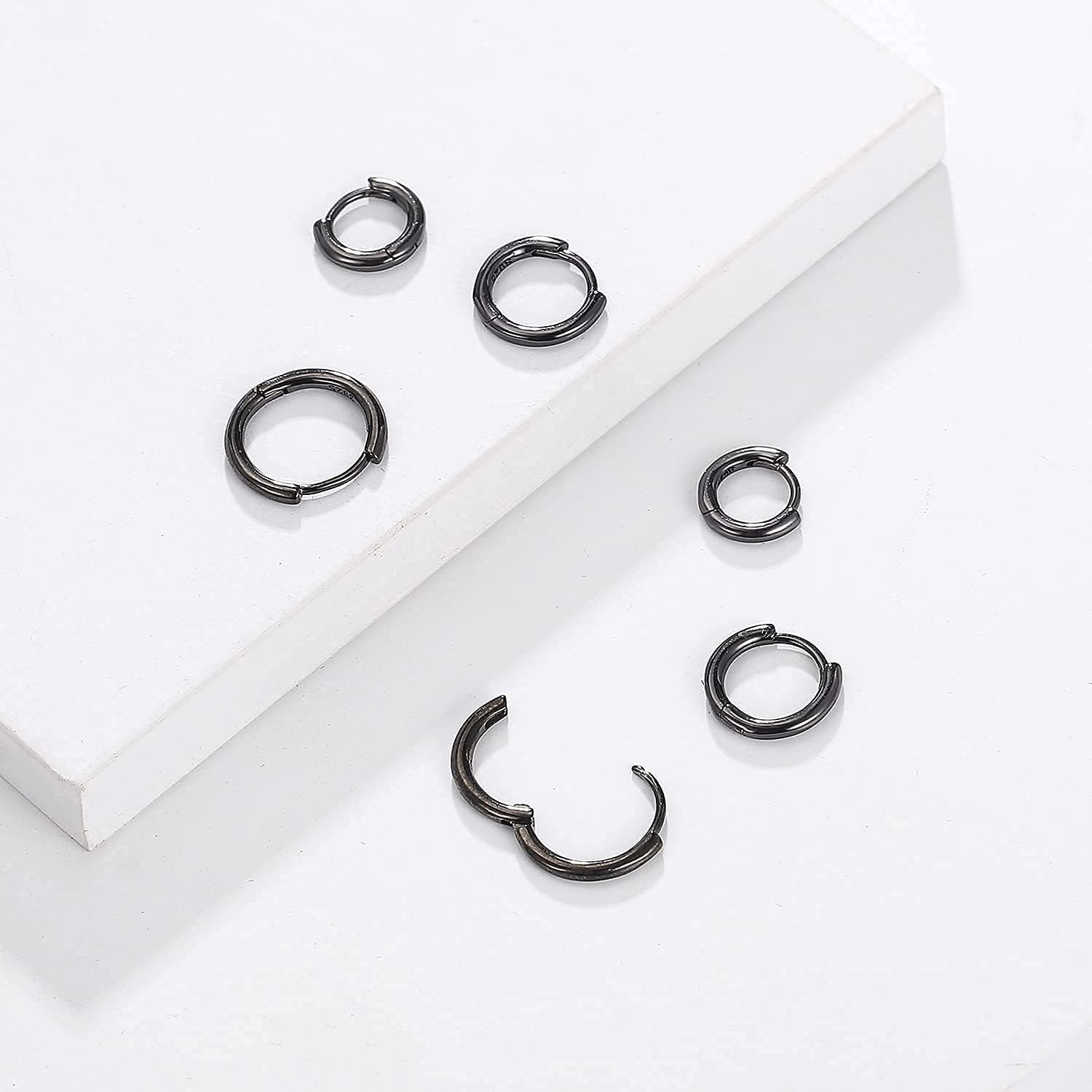 925 Sterling Silver Hoop Earrings 6mm/8mm/10mm Small Hoop Cartilage Earrings Hypoallergenic Huggie Hoop Earring for Women and Men - Image 4