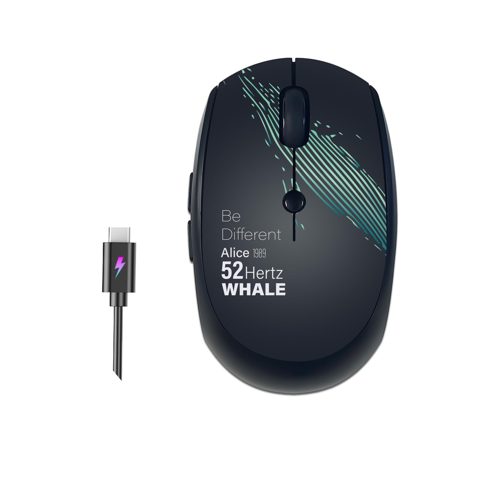 Portable Rechargeable Wireless Mouse - Bluetooth+2.4G Computer Mice with Quiet Click and 2400 DPI, for Laptop, PC, Mac, MacBook, MacBook Air, iPad,Tablets Ambidextrous (Whale1)-image-34
