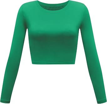 Womens Long Sleeve Crop Tops Basic Teen Girl Clothes Casual Cute Yoga Shirts Layering Slim Fitted Workout T-Shirt