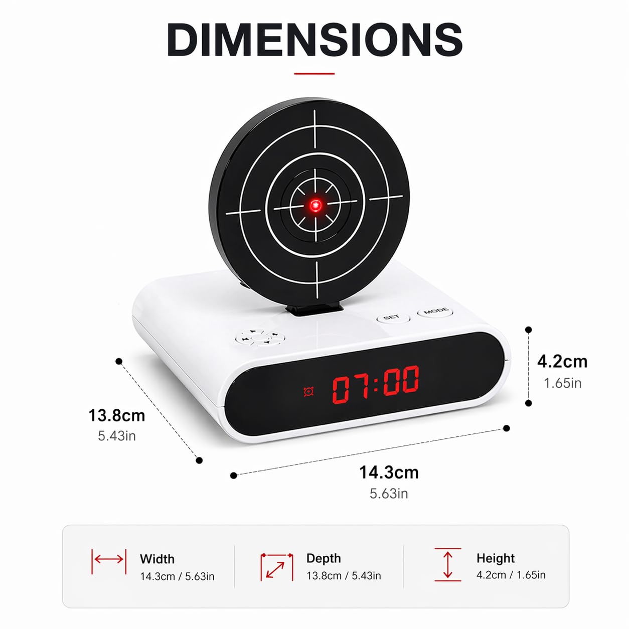 Interactive Target Alarm Clock Game, Wake Up Game Alarm Clock for Heavy Sleepers, LED Digital Display with Voice Recording & Custom Ringtones, Fun Gift for Teens & Adults (Black)