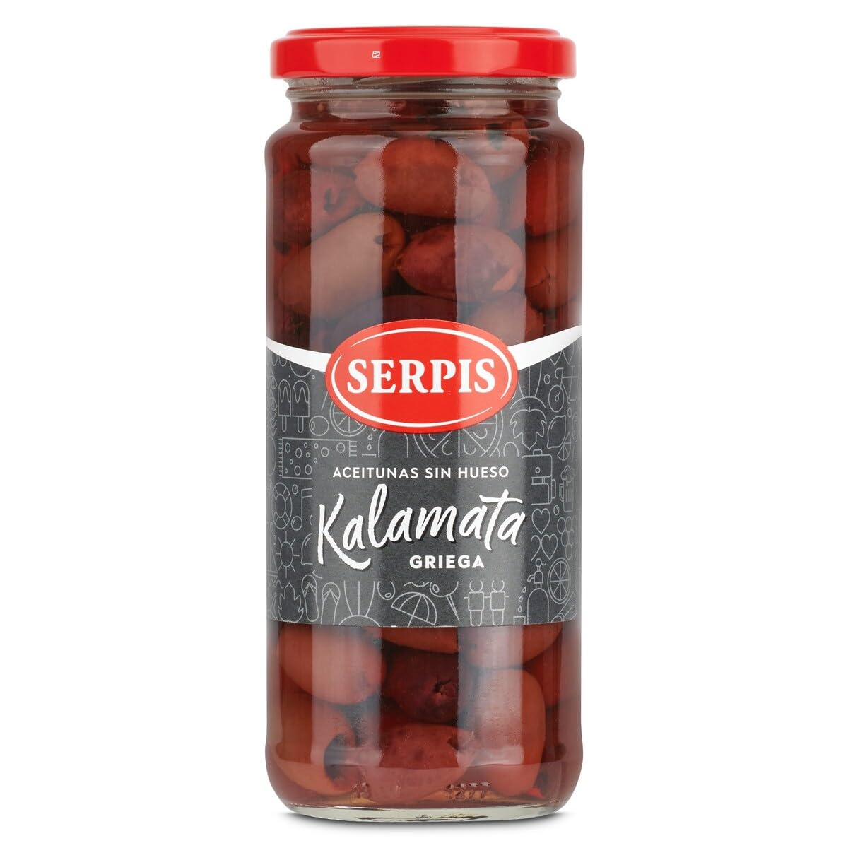 Aceitunas kalamata sin hueso frasco 170 g neto escurrido