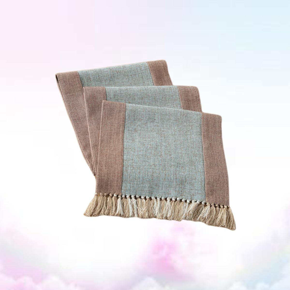 SOLUSTRE Runner da Tavolo Nappe 220cm in Cotone, Doppio Strato Blu