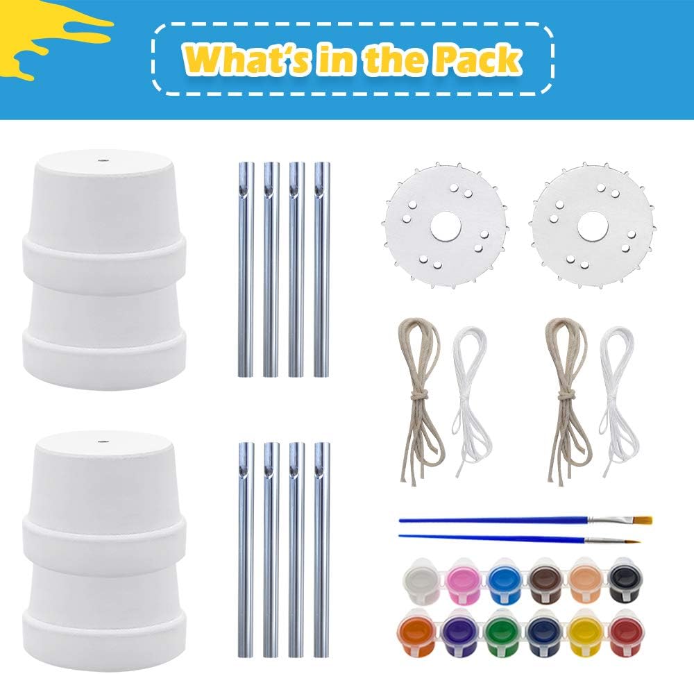 2-Pack Make A Wind Chime Kits - Arts & Crafts Construct & Paint Wind Powered Musical Chime DIY Gift for Kids, Boys & Girls : Toys & Games