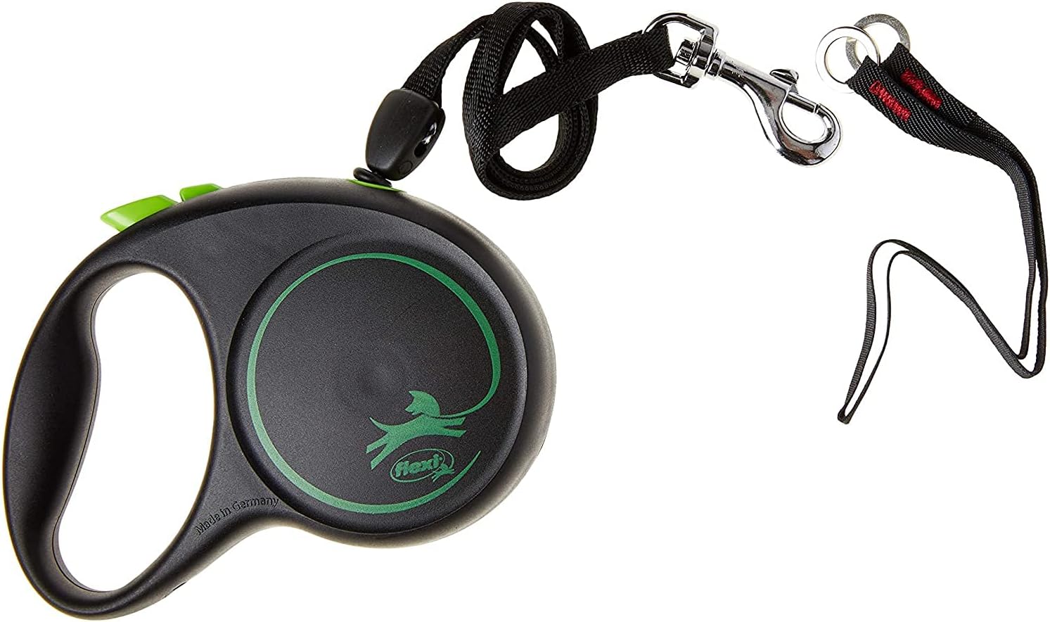 Flexi Black Design Cord Green Small 5m Retractable Dog Leash/Lead for Dogs up to 12kgs/26lbs