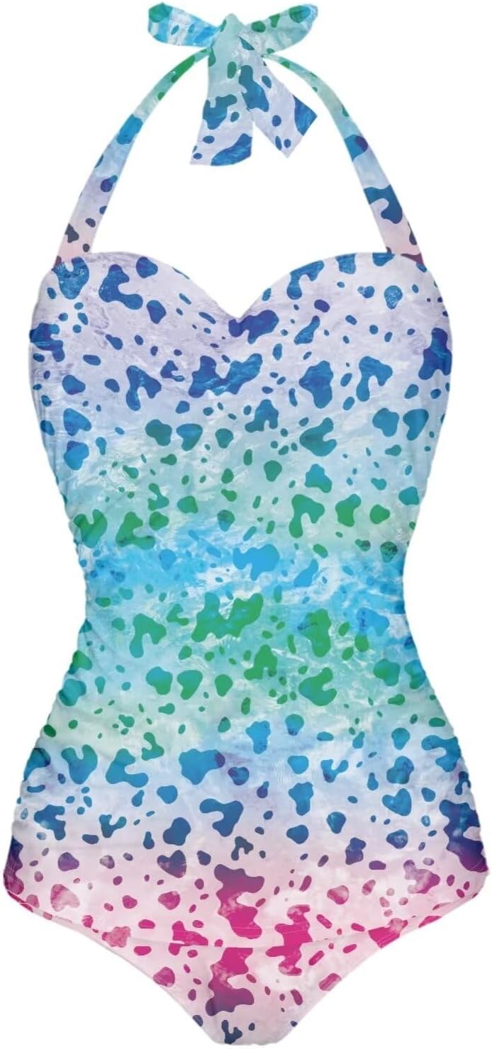 Flashideas Swimsuit Women One Piece Plus Size Sexy Slim One Piece High Waisted Tummy V Neck Swimwear