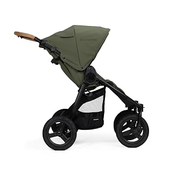 Bumbleride Indie Twin Double Stroller - Side-By-Side Infant and Toddler Stroller with Compact Standing Fold, Air-Filled Tires & All-Wheel Suspension - Olive