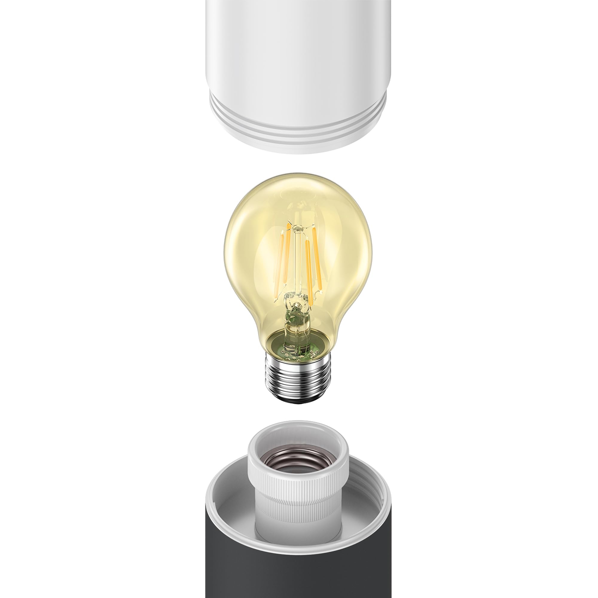 ledscom.de Dissuasore luminoso PORU Sensor con picchetto a terra per esterni, 38 cm, antracite, presa, incl. lampada E27 471lm, bianco extra-caldo