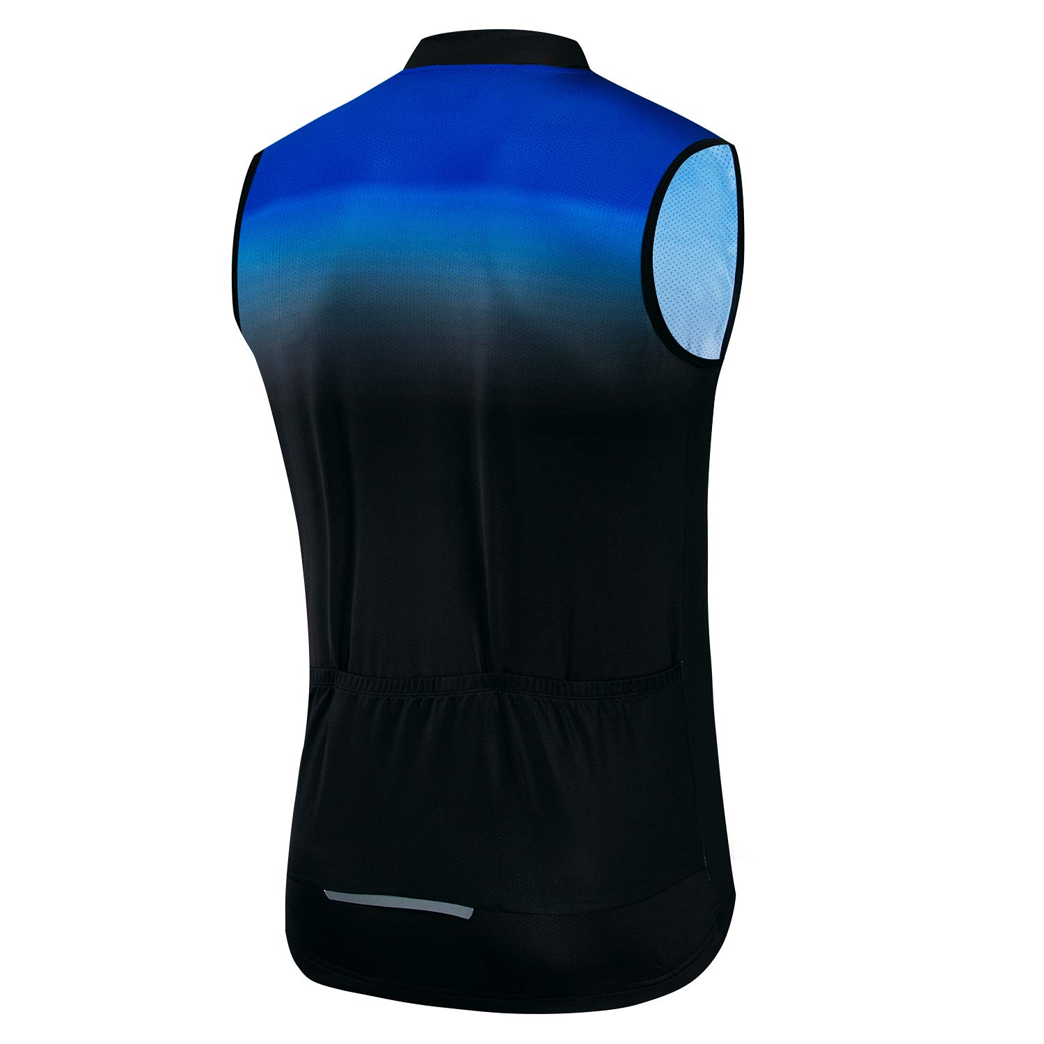 JPOJPO Sleeveless Cycling Jersey Men Bike Vest Shirts Clothing Biking Bicycle Jacket Reflective Black Blue Size L