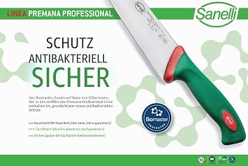Sanelli 315618 Premana Professional Line Indented Japanese Knife Length-18 cm Colour Green