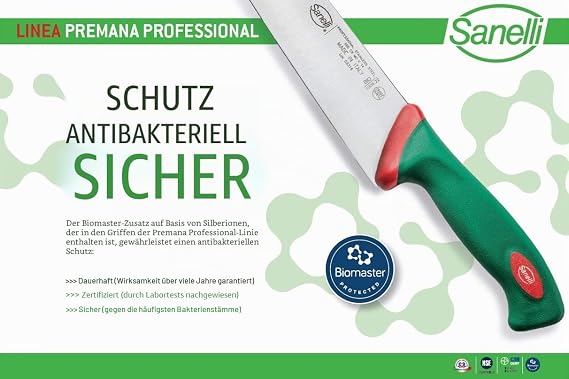 Sanelli 315618 Premana Professional Line Indented Japanese Knife Length-18 cm Colour Green