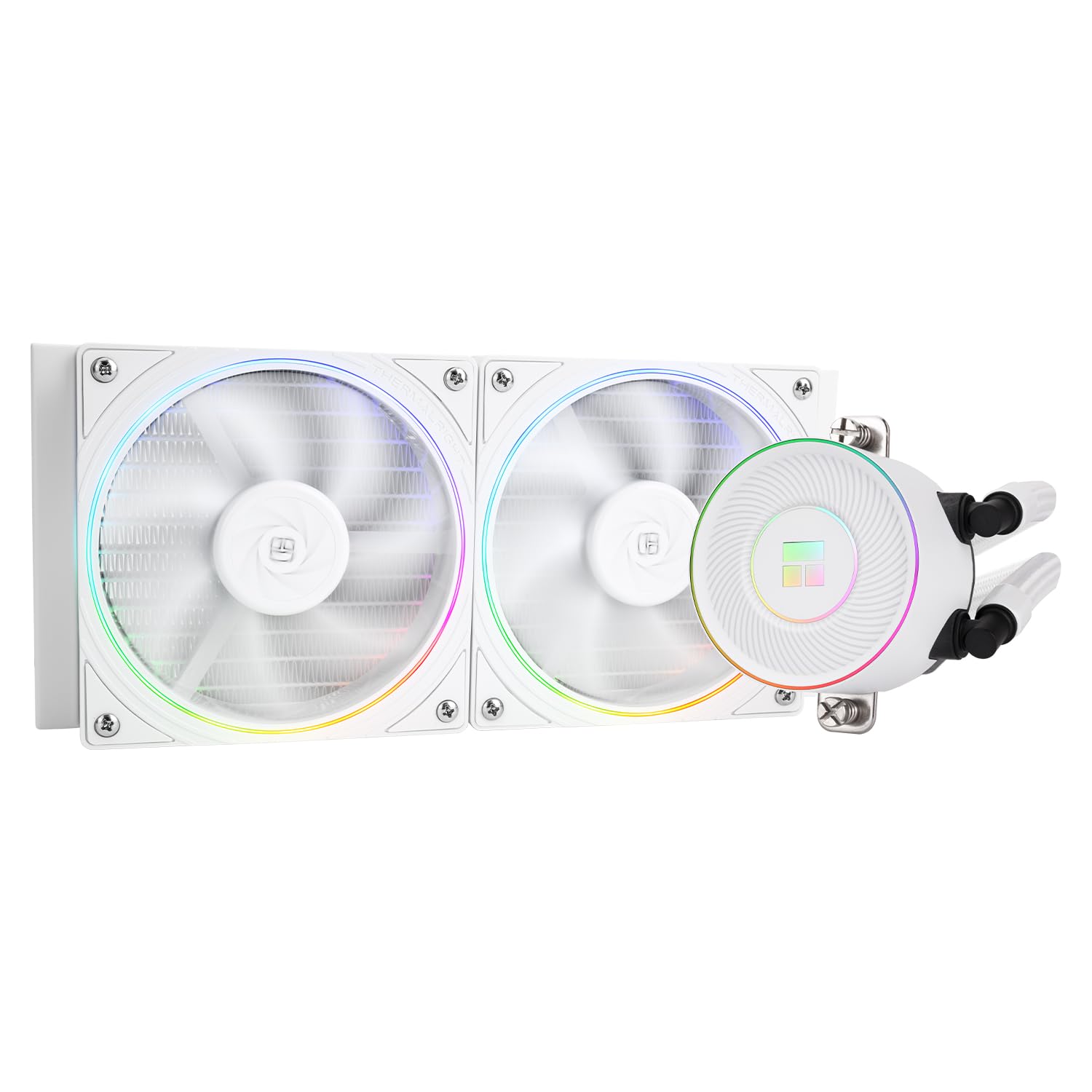 Aqua Elite 240 V5 ARGB White Refroidisseur liquide pour processeur, refroidissement AIO, double ventilateur PWM, ARGB, 2000 tr/min, pour AM4/AM5, Intel LGA1851/1700/115x/1200, blanc