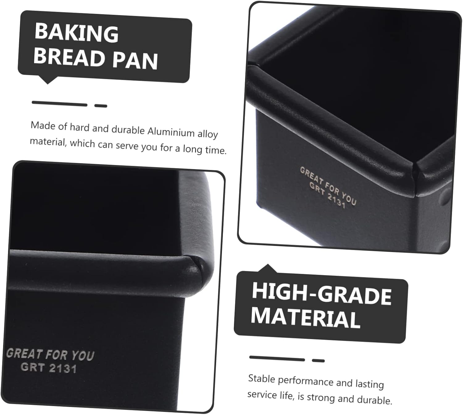Nonstick Mini Toast Mold Square Bread Pan for Baking Aluminum Alloy Kitchen Loaf Pan Easy Release Design for Household Use