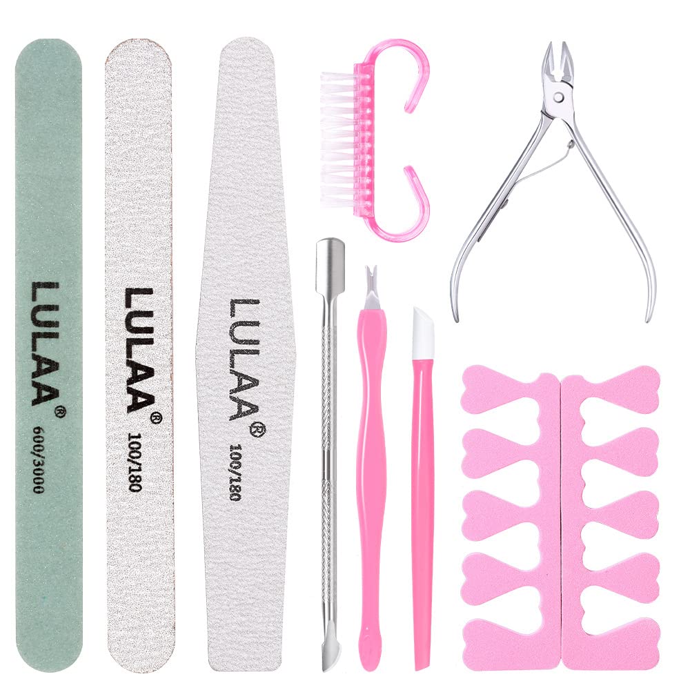U-HOOME9pcs Nail Files Set, Nail File and Buffer Professional Manicure Pedicure Set Nail Buffer Nail Files Double Sided Emery Board Grooming Kit Sanding Block Buffer Nail Tools Set