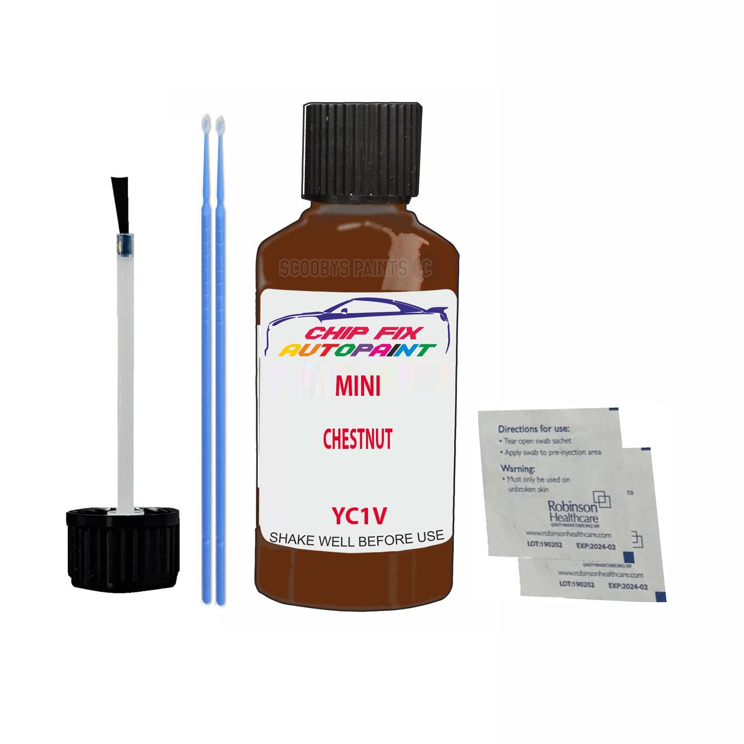Scoobys Paints Back In The Mix Chestnut Touch Up Paint For Mini Mini Yc1v 2016-2021 30Ml Bottle Brush Scratch Stone Chip Repair Pen