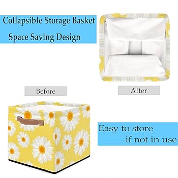 Amazon.com - 13x13x13 Storage Cube Bins Daisy Yellow Storage