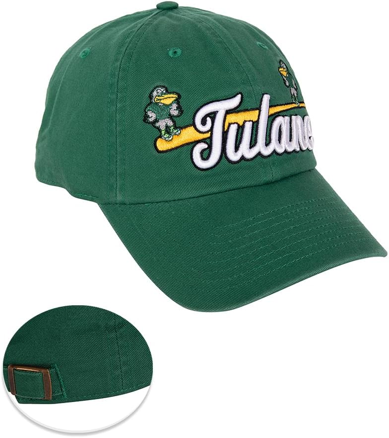 Desert Cactus Tulane University Baseball Hat Green Wave Brimmed Embroidered Hats Cap Adjustable Cloth Strap Adult (Style E)
