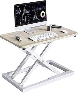 GoufuGui 卓上 昇降式デスク PCデスク スタンディングデスク 折畳みリフトテーブル 高さ調整可 ガス圧昇降式テーブル 静音 多機能テーブル 組立不要 耐荷重15kg オフィスワークテーブル 在宅勤務 在宅ワーク 木の色,73*47cm