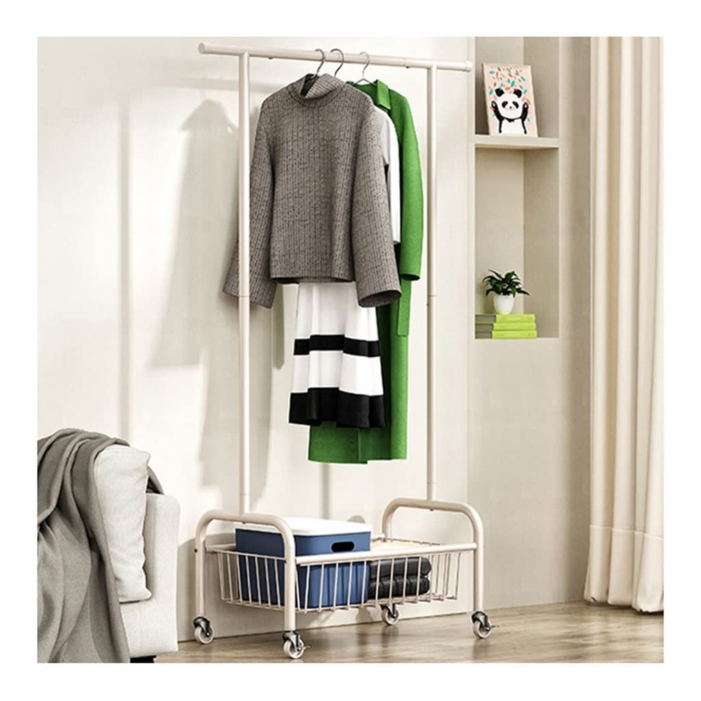 Porte-manteau sur pied avec panier pour organiser une entrée encombrée