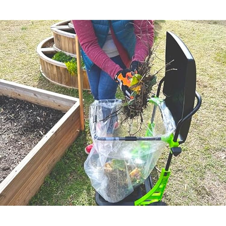 Bosmere All Purpose Garden Cart, Adjustable Collapsible Yard Waste Can, Portable Trash Bin