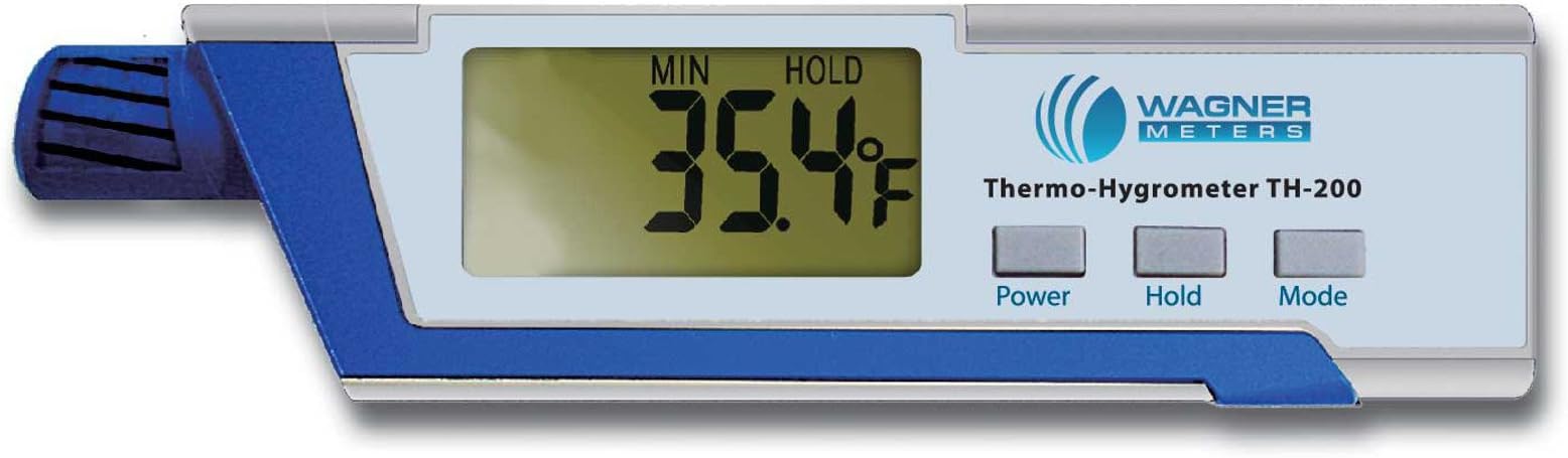 TH-200 Professional Thermo-Hygrometer | Ambient Temperature, Relative Humidity & Dew Point Meter | Ideal for Flooring Installation, Woodworking and Inspecting