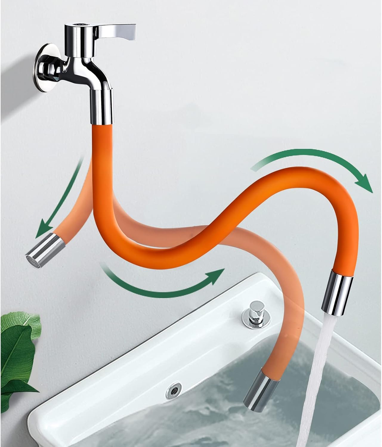 Faucet Extender Tubes Sink Faucet Extender Sprayer Universal foaming Extension Tube 360° Freely Bendable Faucet for Kitchen Balcony,Black,30cm(White,30cm)