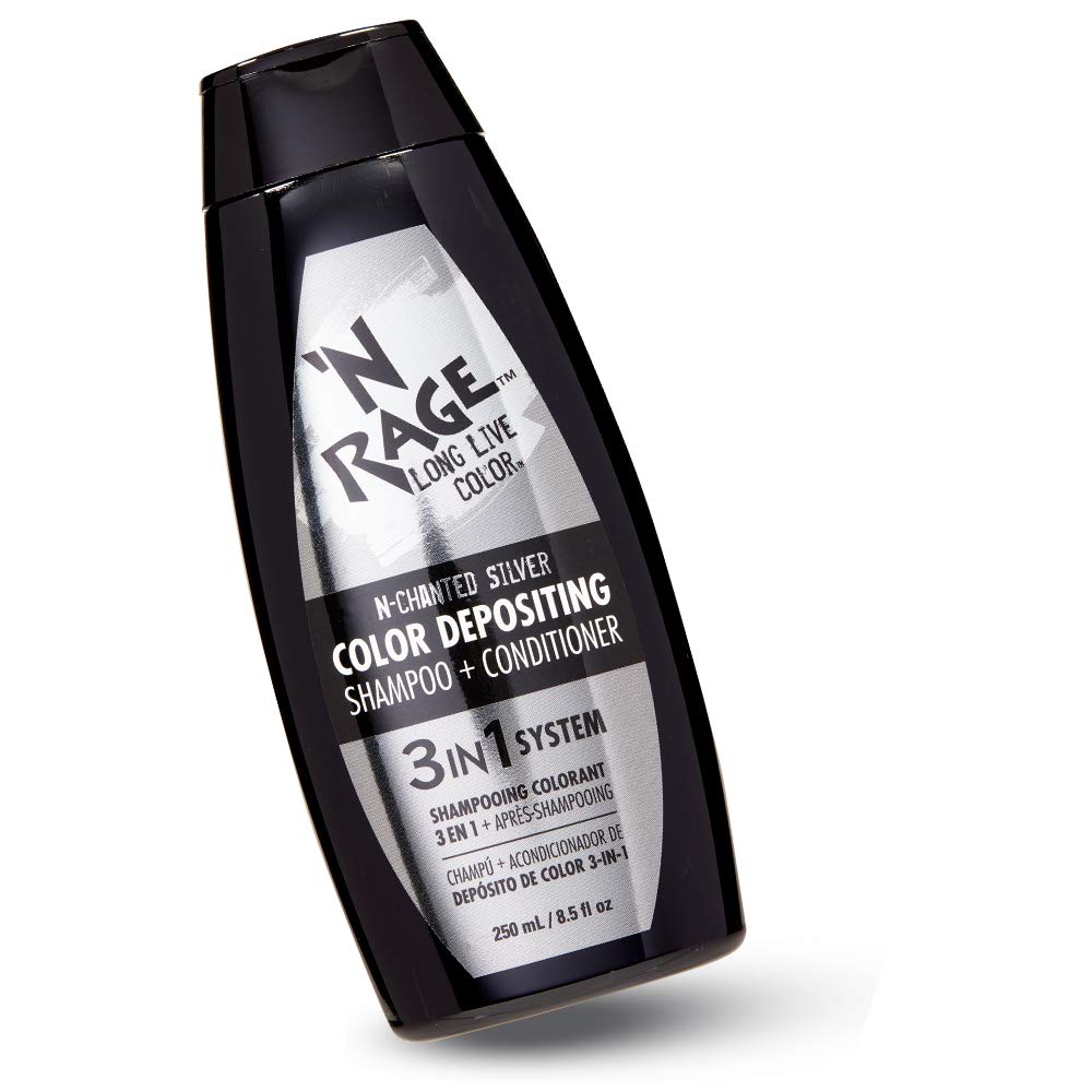 'N RAGE Color Depositing Shampoo + Conditioner 3 in 1 System NChanted Silver