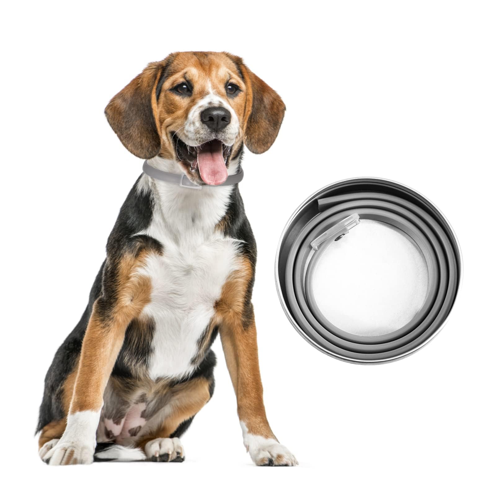 DEWEL Collar Antiparasitario para Perros 63,5 cm Gris 1 Unidad 8 Meses Protección