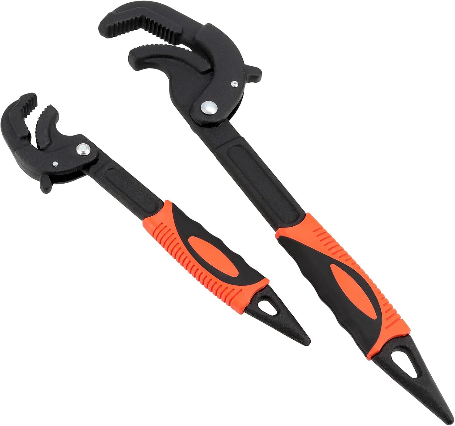 4 PCS Multi-Function Adjustable Wrench, 0.6-1.2" & 1.2-2.4" Self Adjusting Spanner Wrench, Universal Power Grip Pipe Wrench, 10 Inch and 15 Inch