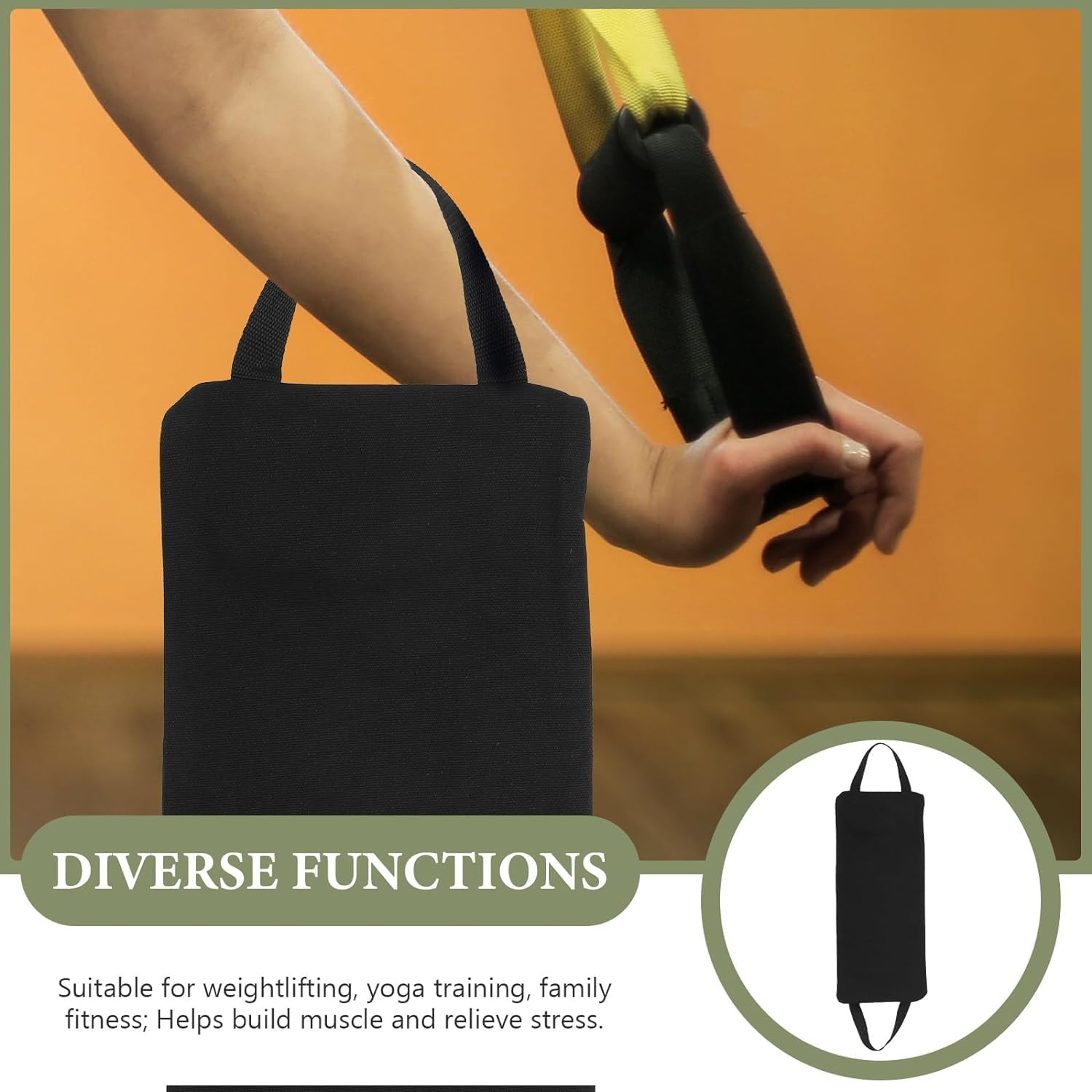Yoga-Sandsack,Tragbare ungefüllte Zwei-Griff-Design-Sandsäcke für Yoga Gewichte und Training